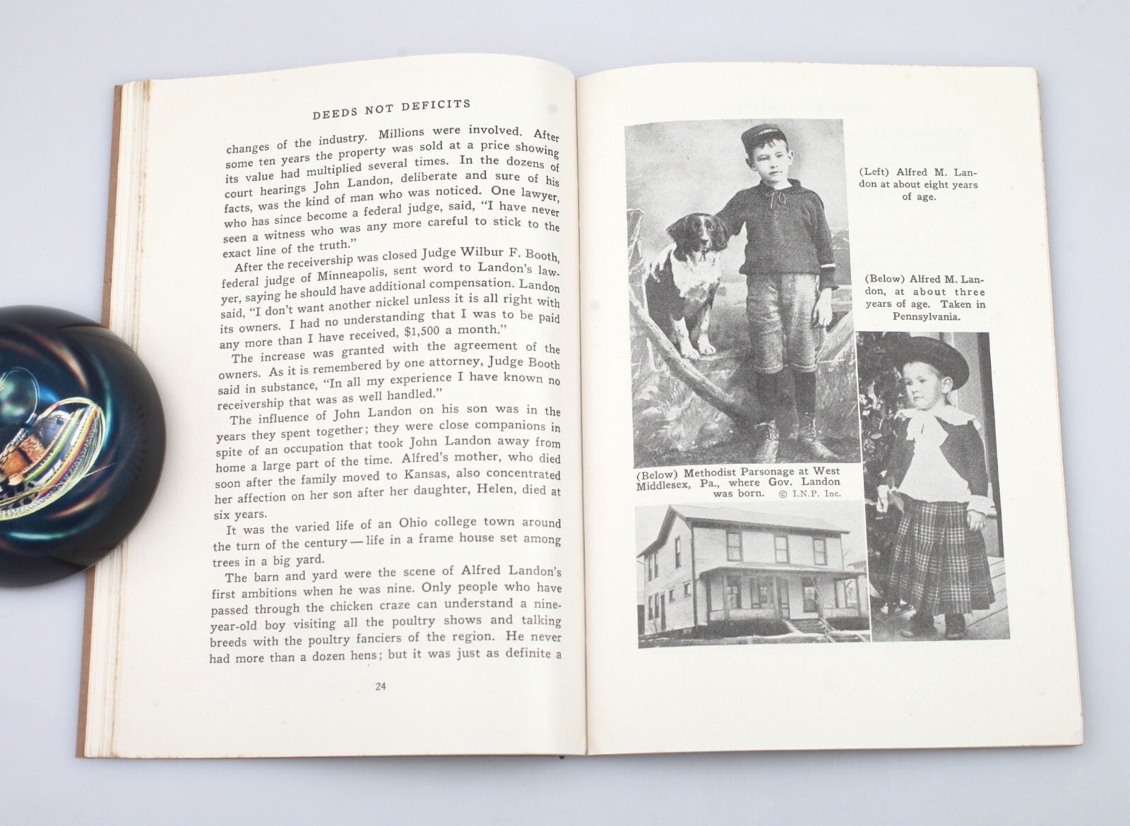 1936 Deeds Not Deficits The Story of Alfred M Landon Presidential Candidate Book