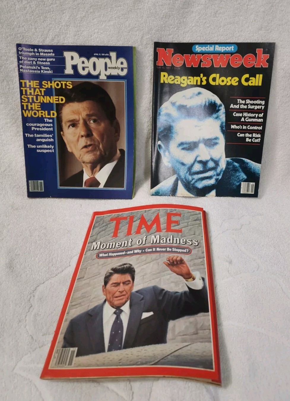 (3) 1981 Ronald Reagan Magazine Lot Time/People/Newsweek