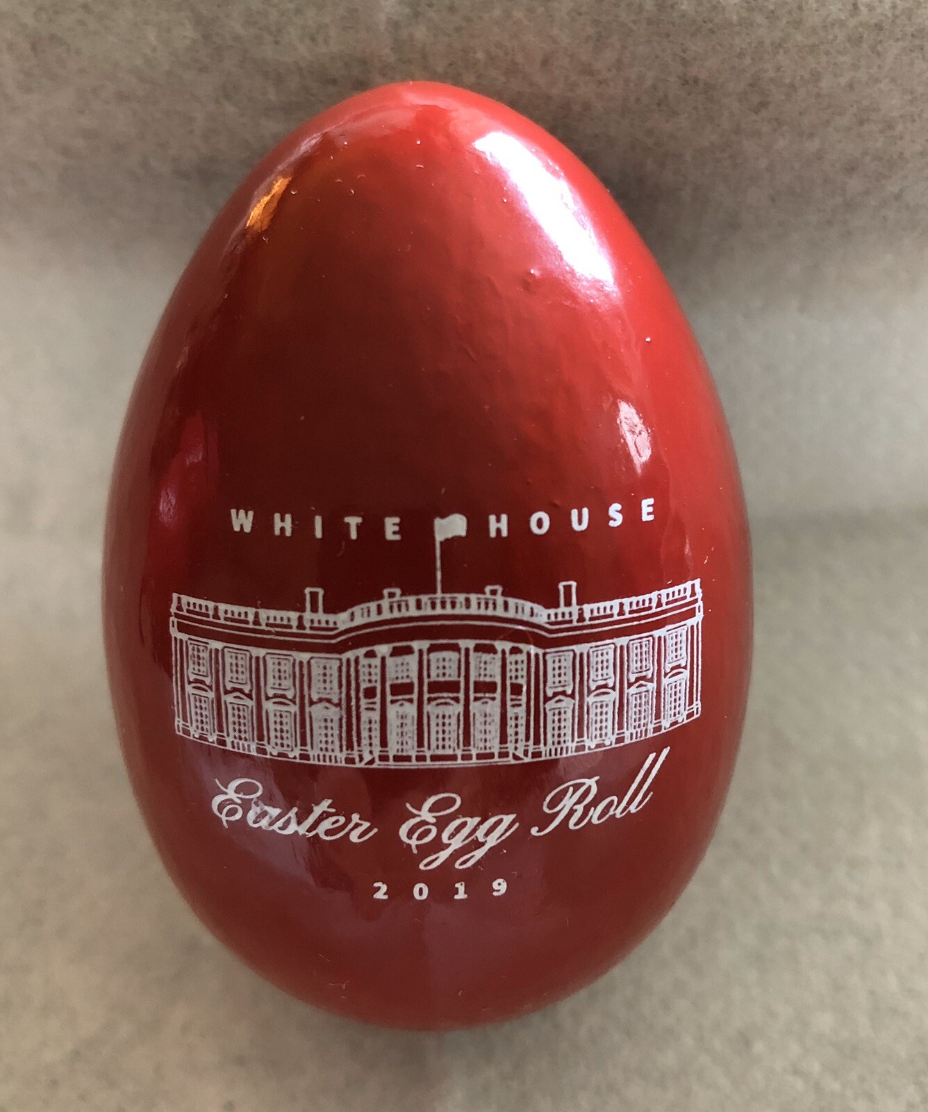 TRUMP WHITE HOUSE RED 2019 EASTER WOOD EGG PRES REPUBLICAN MAGA GOP PATRIOT NEW