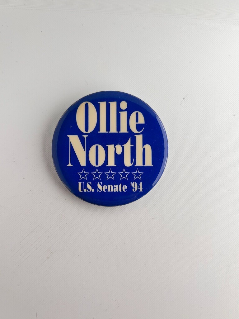 1994 Ollie North US Senate Virginia Republican Iran Contra 2.25″ Button