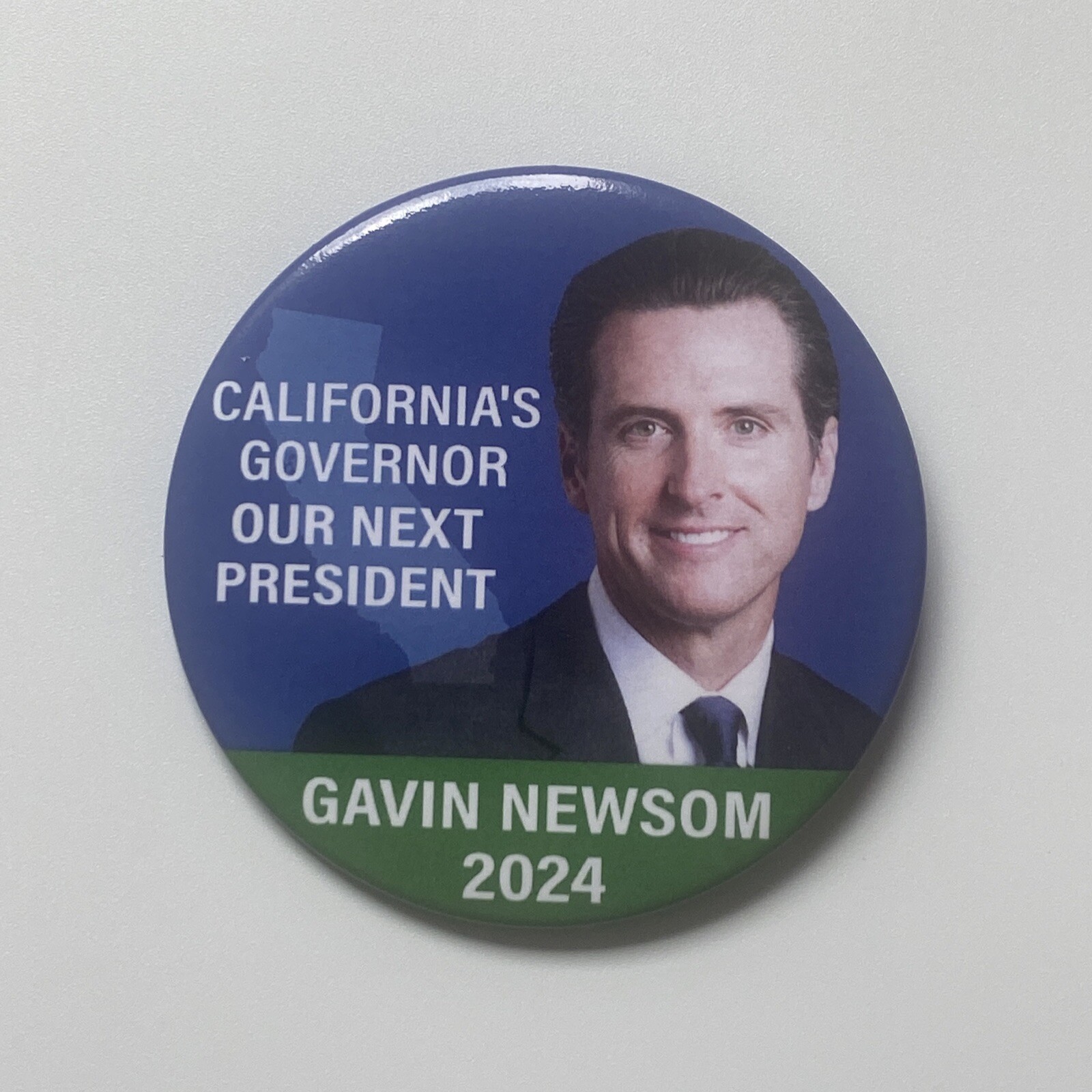 2024 California’s Governor Our Next President Gavin Newsom 3″ Button Recall Pin