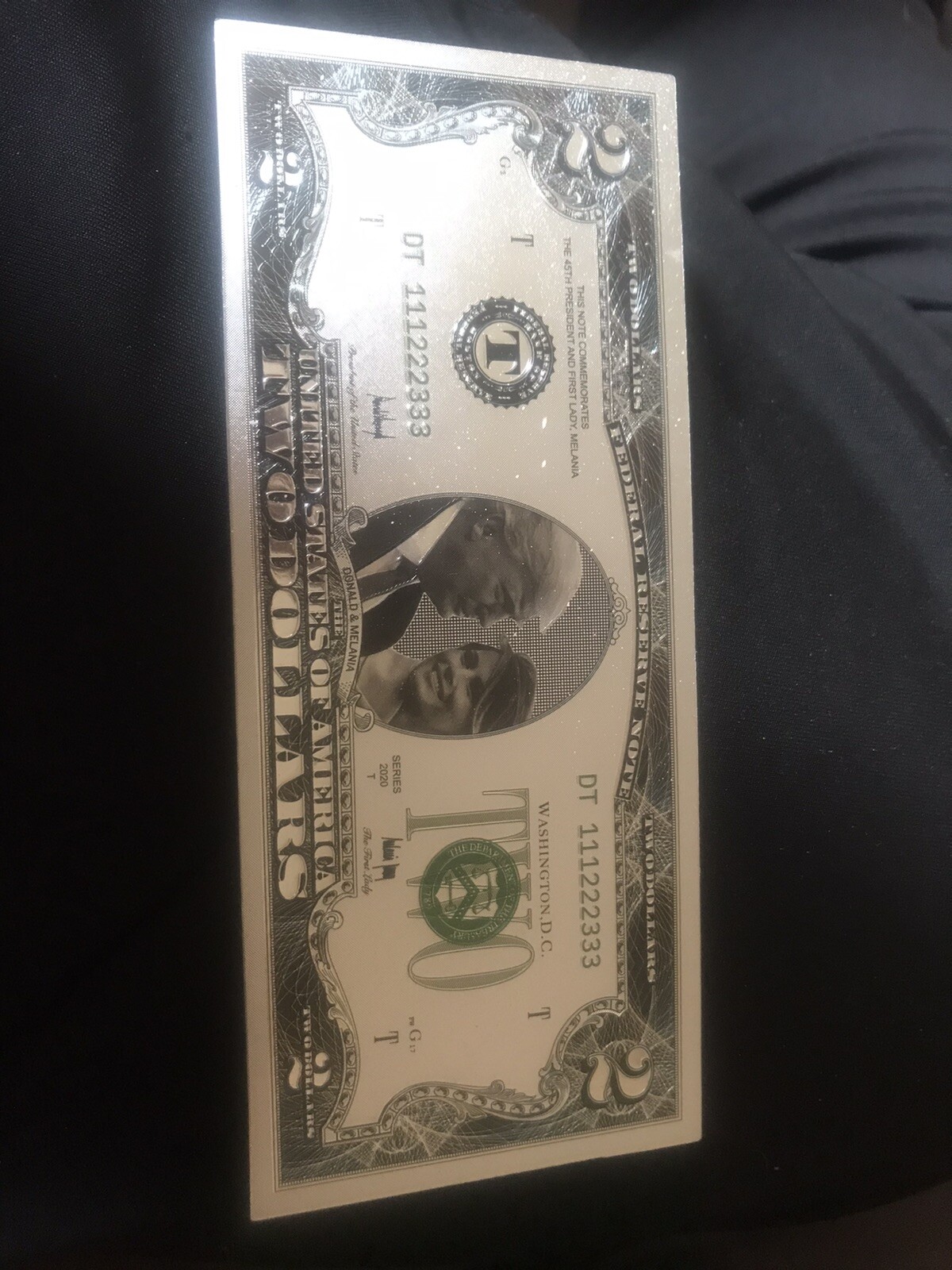 DONALD & MELANIA TRUMP Gold $2 And Trump Gold 100$ Bank Note