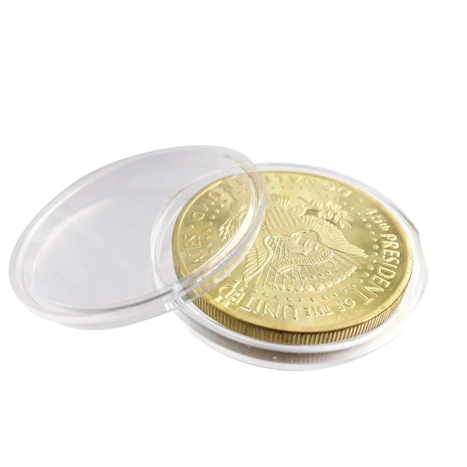 2024 Donald Trump Collectible Gold-Plated Coin with Case, Support Gold