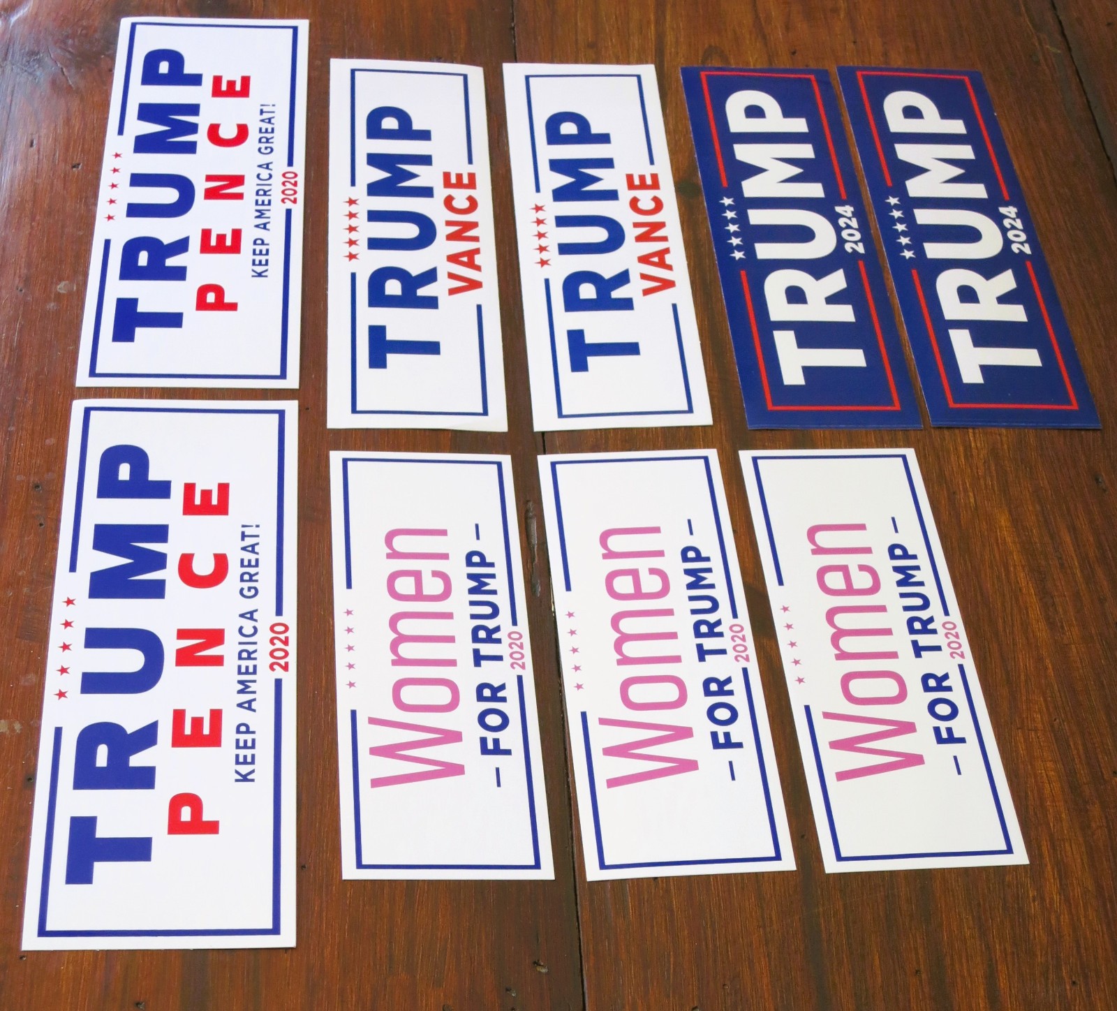 TRUMP 2020 and 2024 Assorted Presidential Election Campaign Bumper Stickers NEW