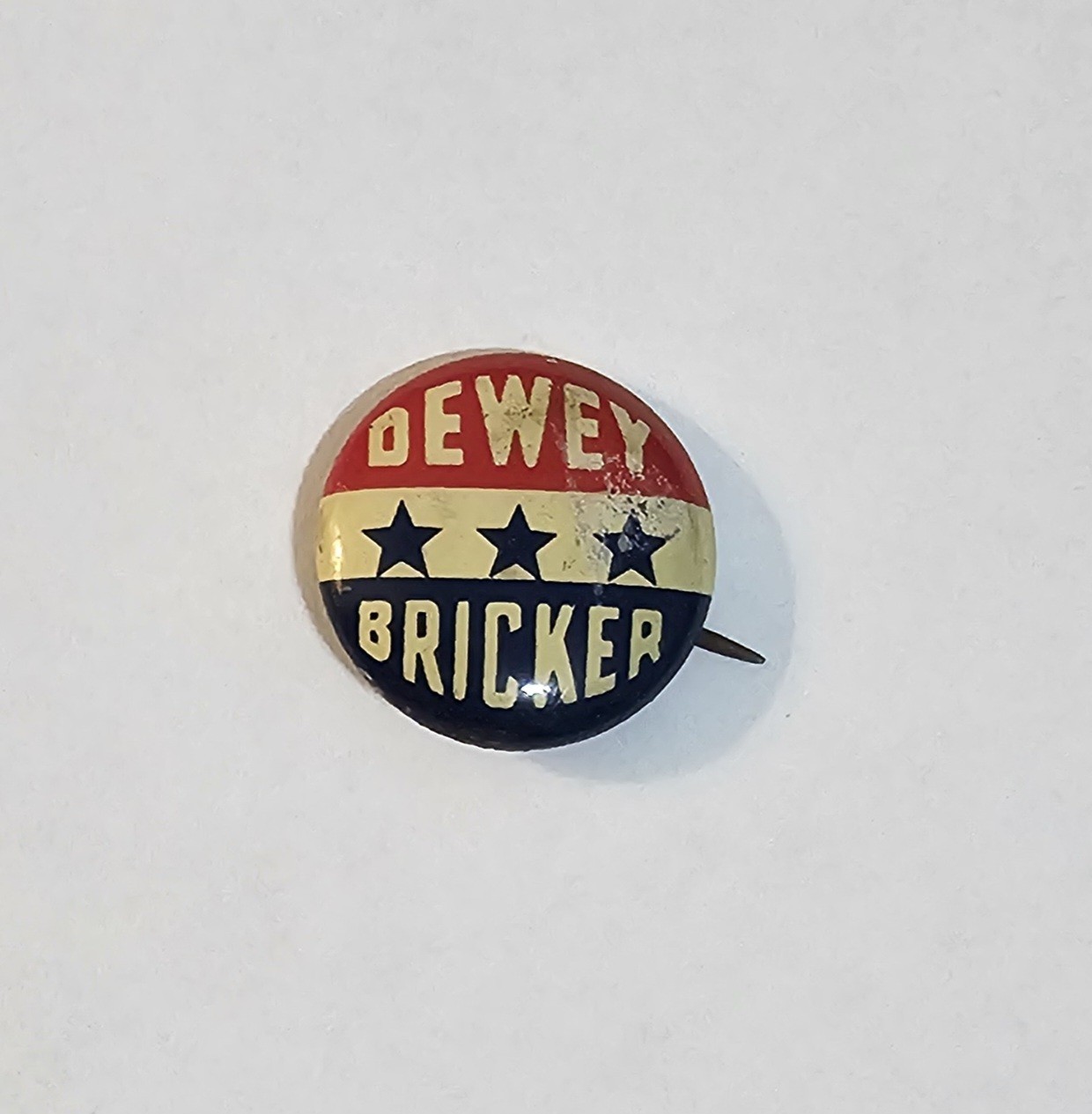 Vintage 1944 Dewey Bricker Campaign Button Pin Republican Political Pinback