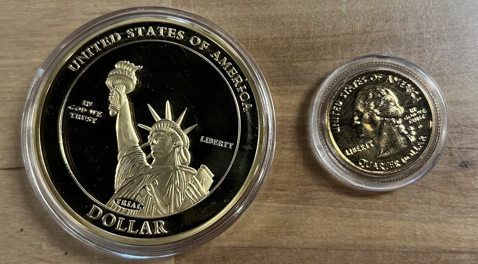 Donald Trump 45th President 2017-2021 Trial Dollar & Quarter Dollar 1845 2004