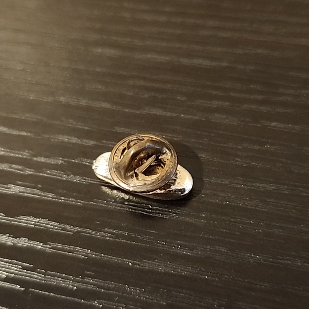 1960’s LBJ Lapel Pin Stetson Hat Lyndon Bain Johnson Pinback Silver Tone Metal