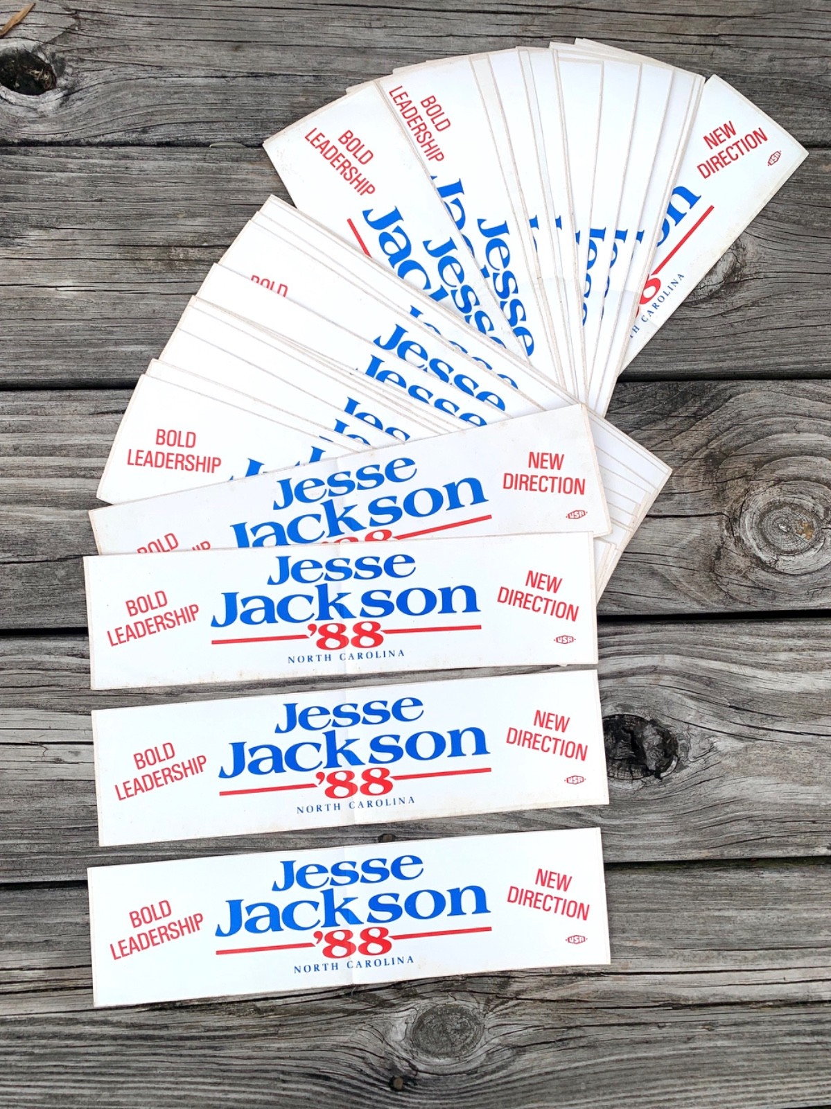 1988 Jesse Jackson President Campaign Political Bumper Stickers North Carolina 2