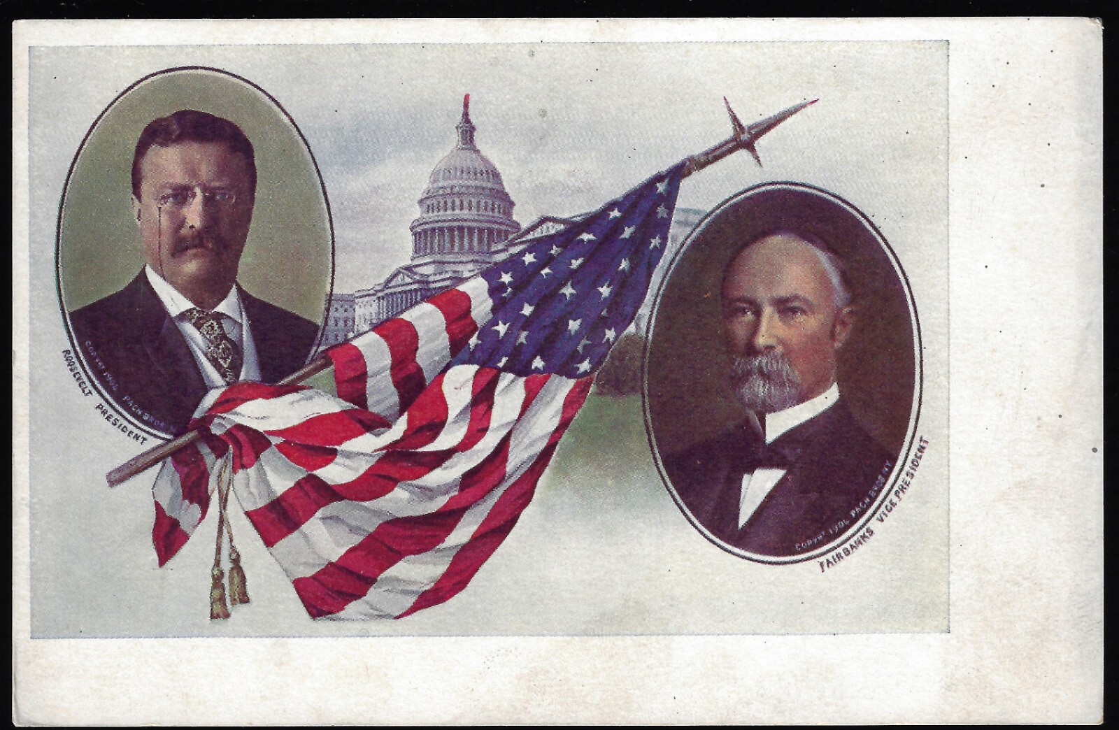 8-Presidential Winner Jugate Postcards 1900 McKinley to 1932 Franklin Roosevelt