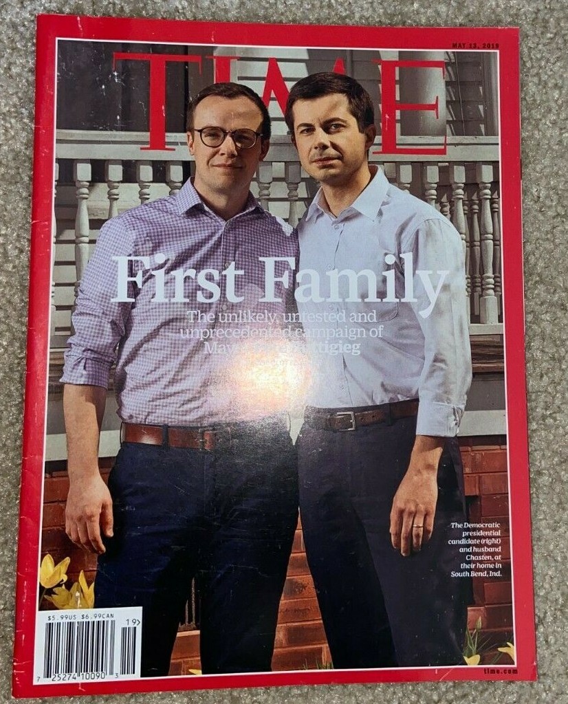 MAYOR PETE BUTTIGIEG CHASTEN TIME MAGAZINE FIRST FAMILY 5/13/2019 BIDEN NO LABEL