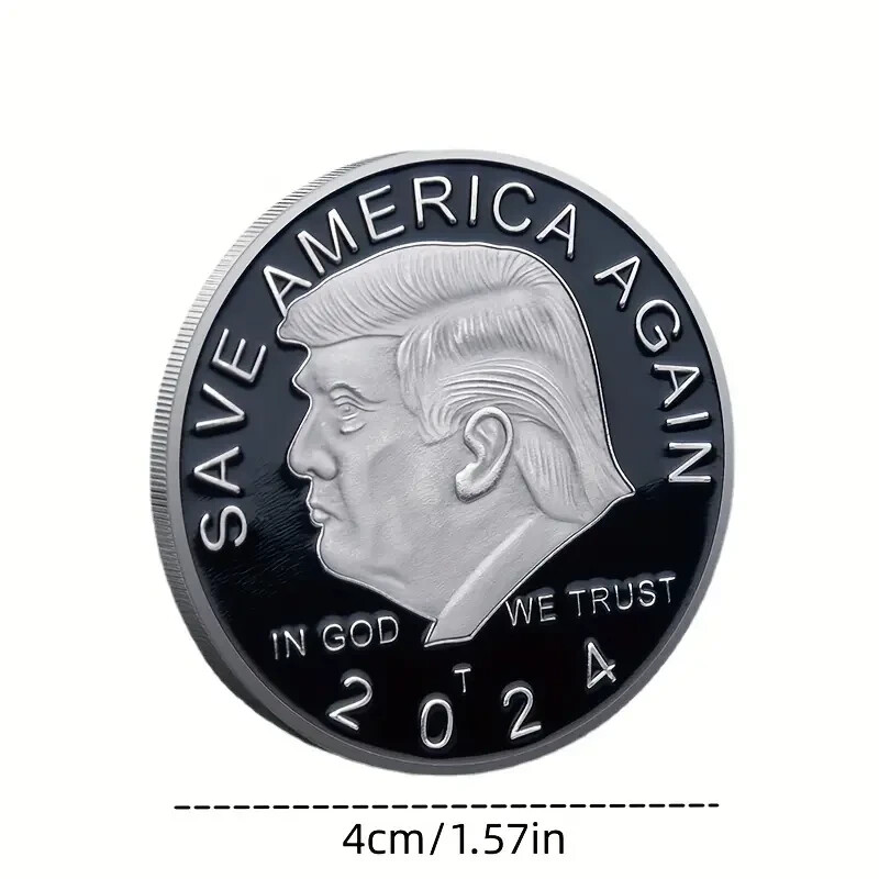 Trump 2024 Souvenir Coin Package Save America Again Silver And Black