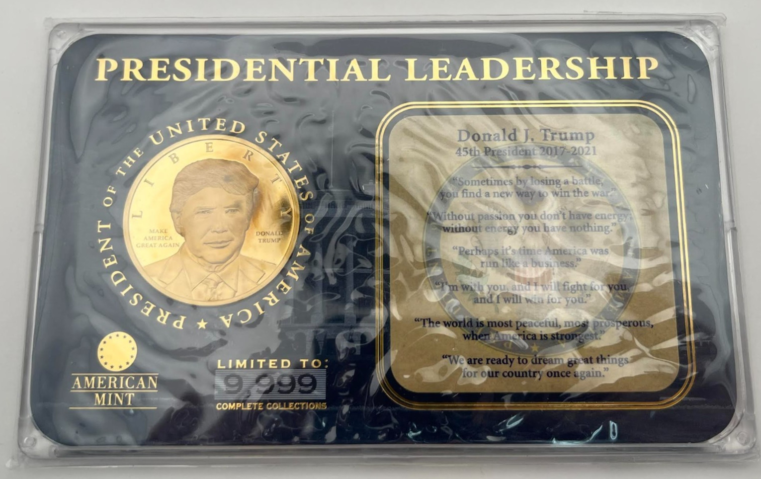 Donald Trump 45th US President American Mint Presidential Leadership Sealed