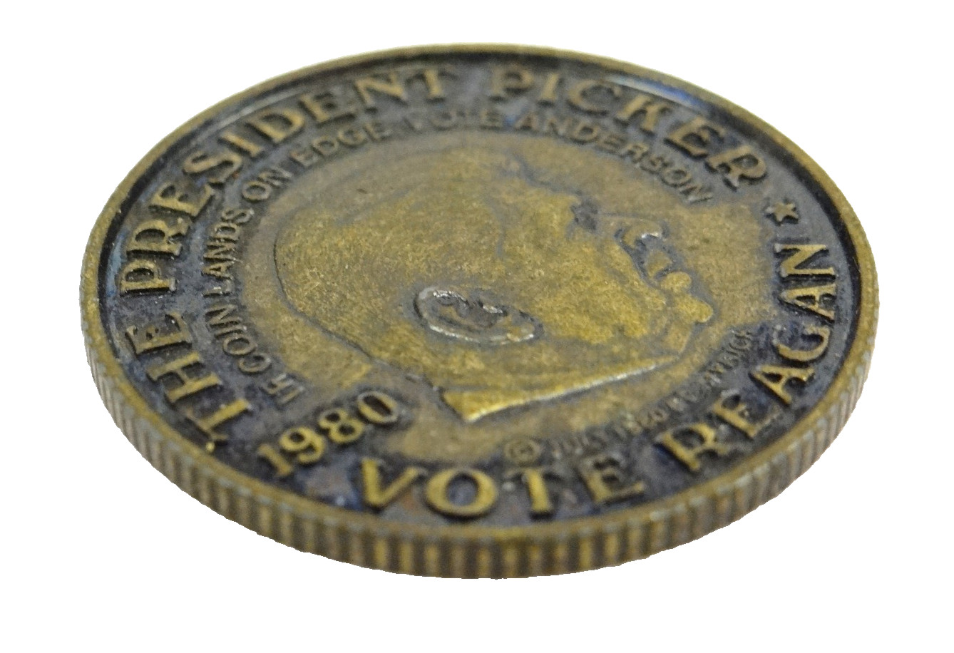 PRESIDENT PICKER ELECTION FLIP COIN token 1980 RONALD REAGAN or JIMMY CARTER