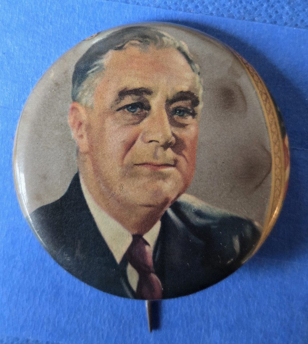 VTG Franklin Roosevelt FDR 2” cello campaign Pinback Button See Description A5