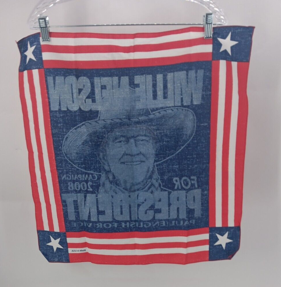Willie Nelson For President 2008 Paul English Handkerchief, Austin Texas USA