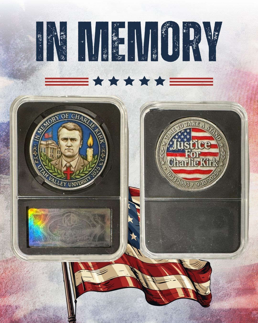 Charlie Kirk 2025 Commemorative Coin – A Fallen Hero for Justice & Freedom