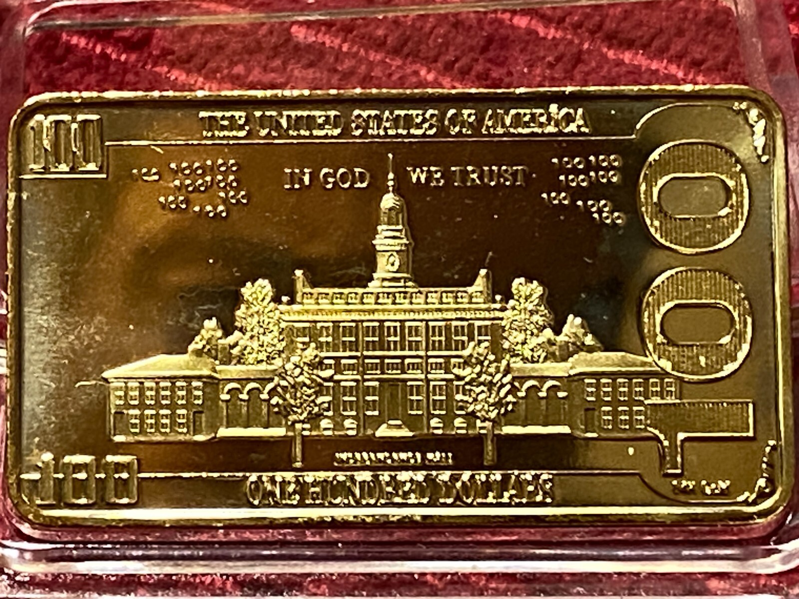 Donald Trump 24K Gold Plated $100 Bar – Collectible Coin/Bar In Protective Case