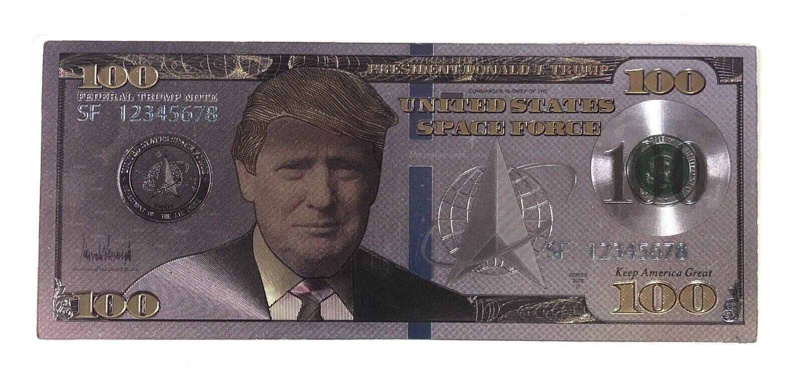 Collectible President Donald Trump Space Force United States Commemorative $100