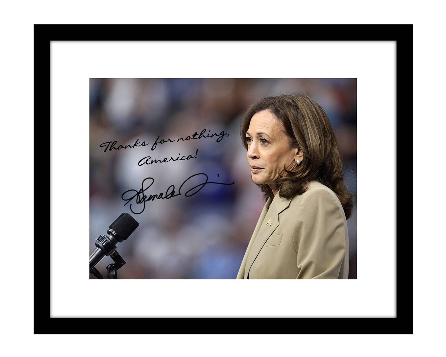 Donald Trump 8×10 signed photo Funny Gag gift Kamala Harris autographed 2024