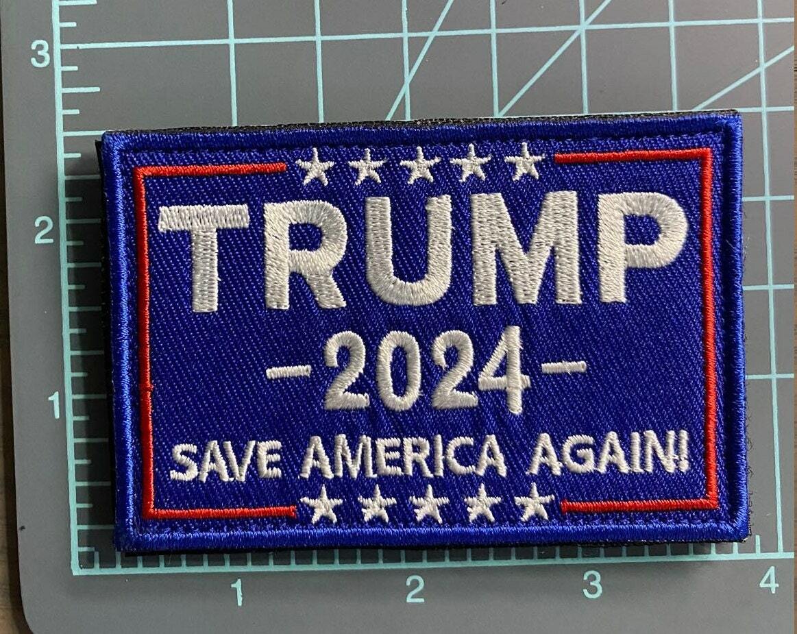 Trump 2024 Save America Again – Tactical Embroidered Patch Hook & Loop 4″ x 3.5″