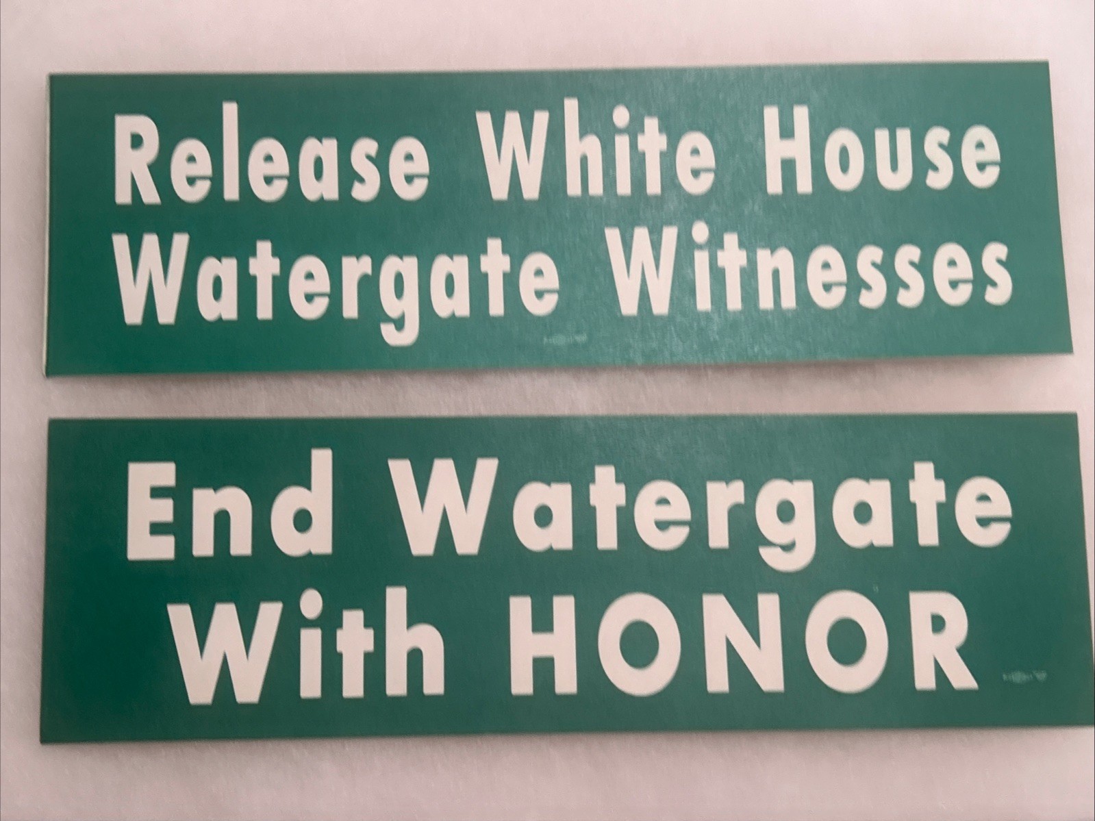 2 Watergate Bumper Sticker 12” x 3 1/2”