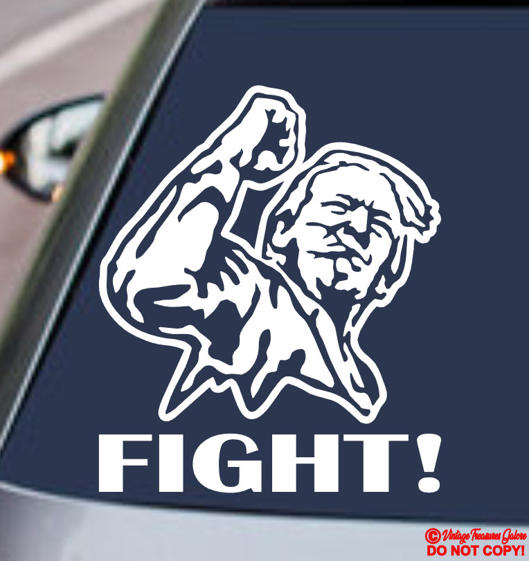 PRESIDENT DONALD TRUMP RAISED FIST FIGHT Vinyl Decal Sticker Car 2024 YOU MISSED