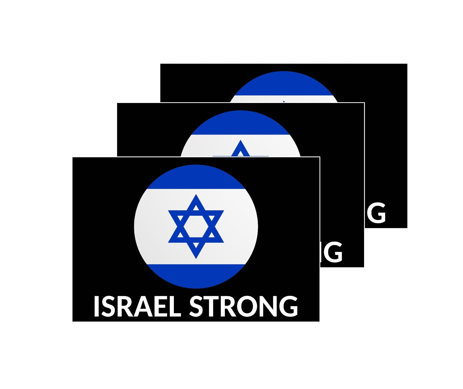 3x stickers Israel Strong 5”x3” SUPPORT ISRAEL Bumper window Car Made Ship USA