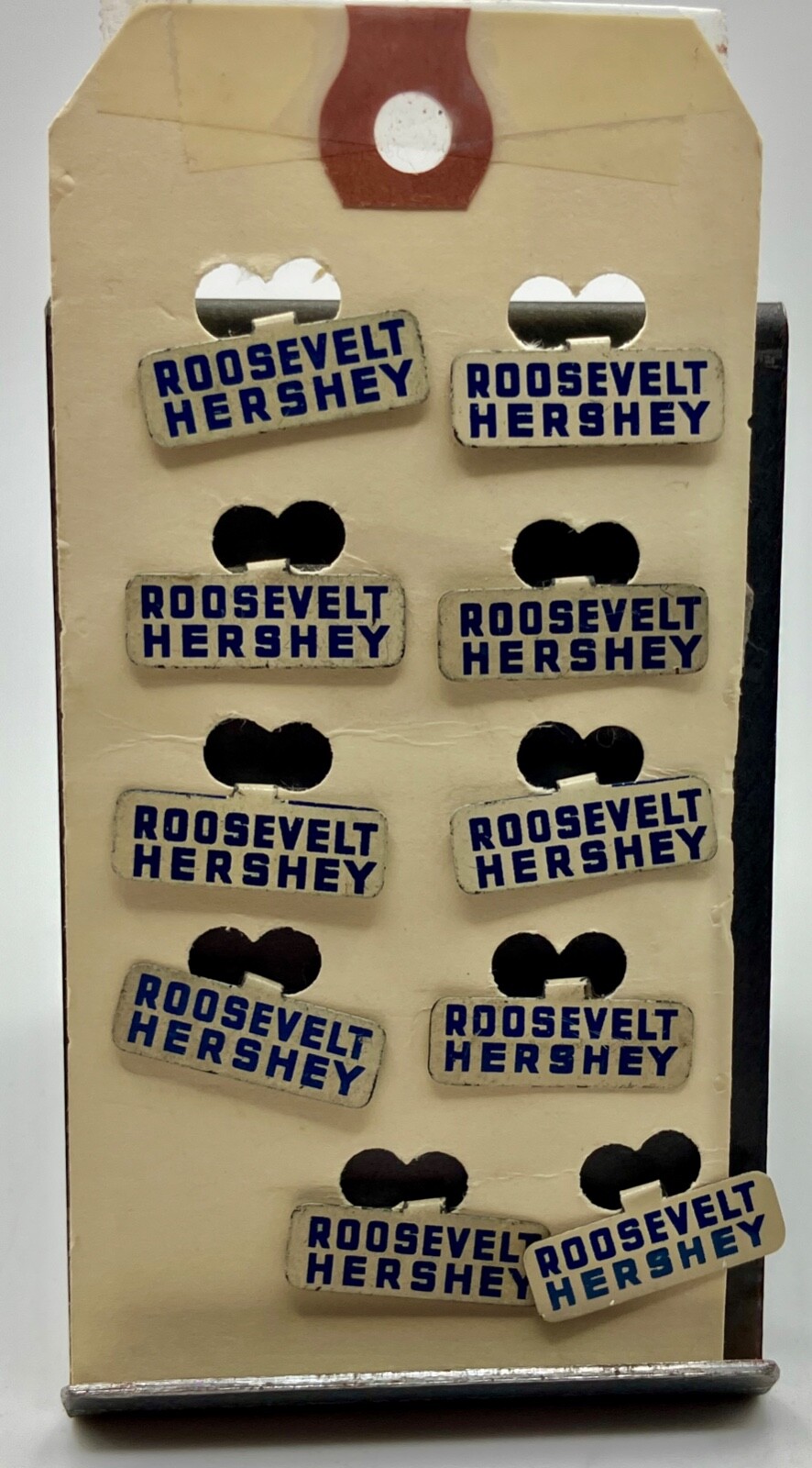 1940s Political Lapel Tabs FDR 4 Pres 3rd Term Hershey4Gov IL Sheet of 10 Tabs