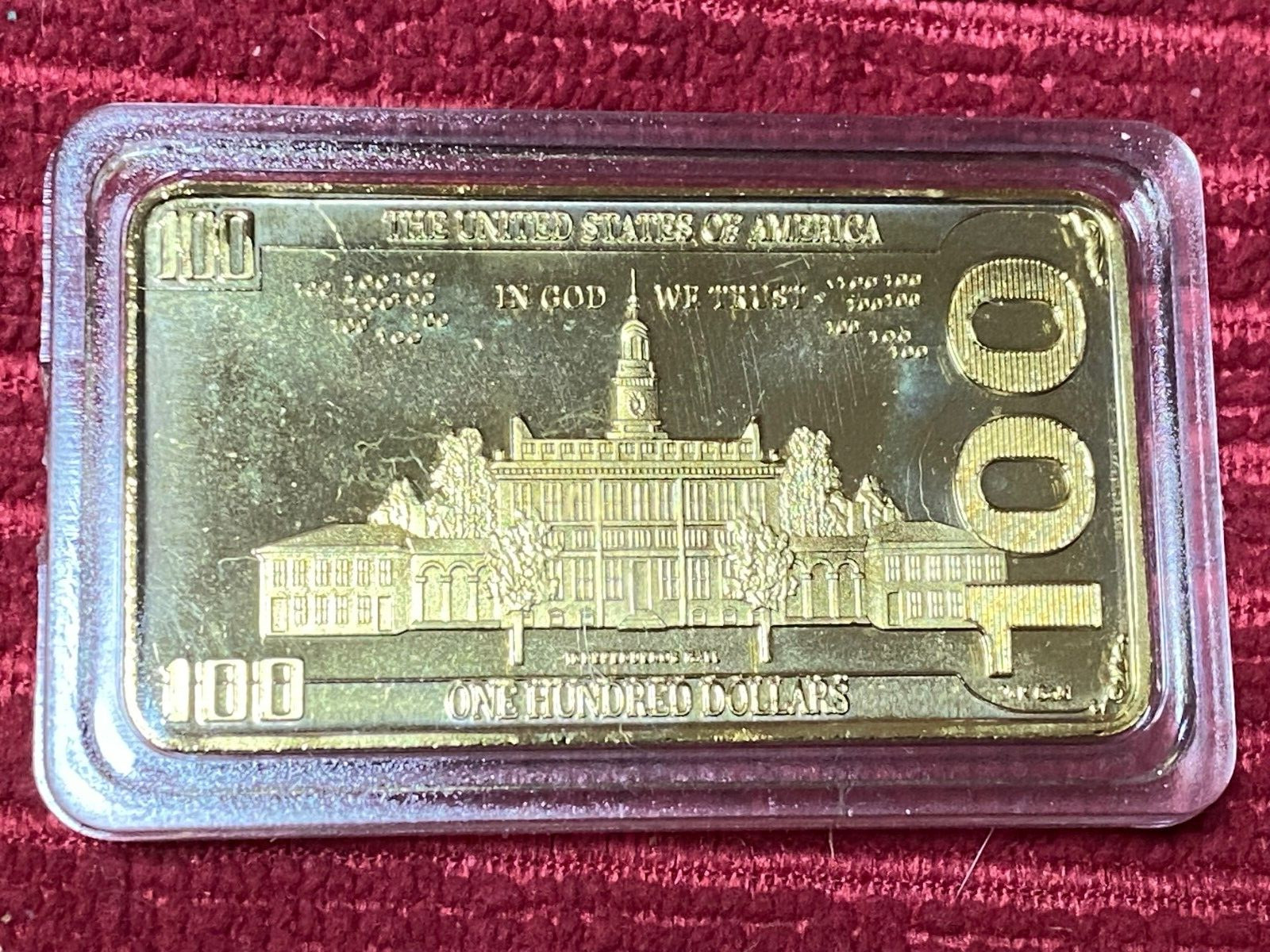 Donald Trump 24K Gold Plated $100 Bar – Collectible Coin/Bar In Protective Case