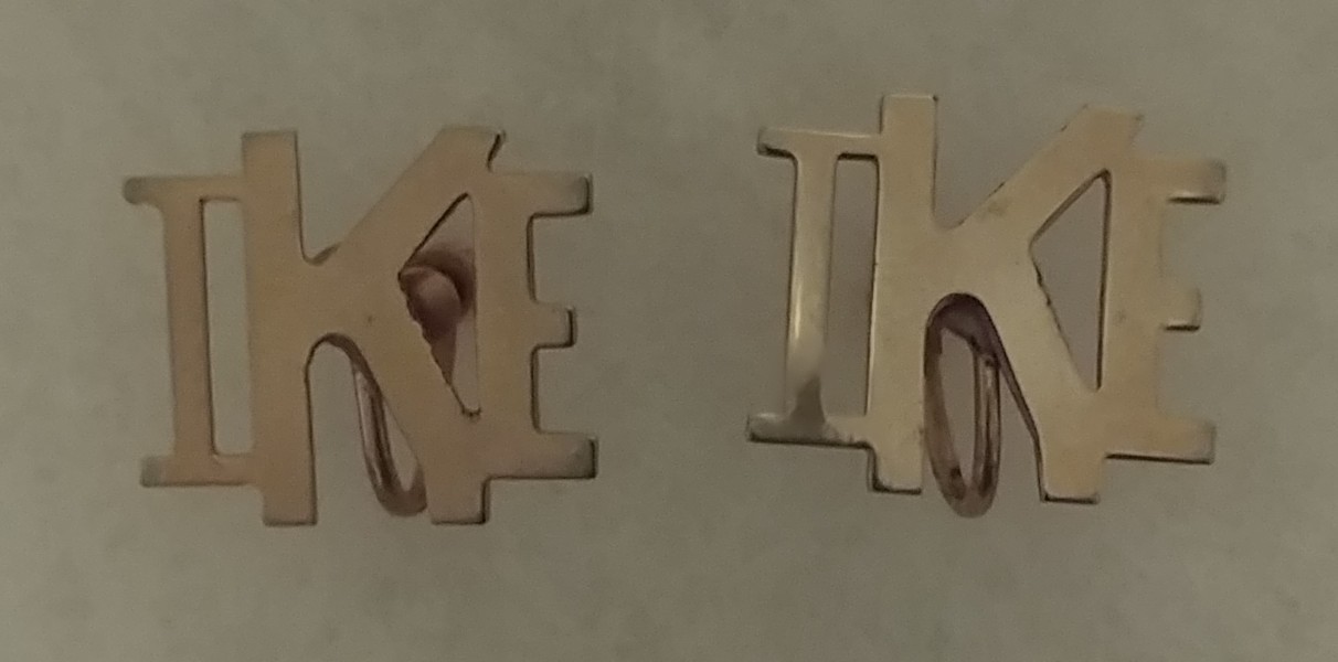 “IKE” Screw-Back Earrings In Gold Tone President Eisenhower