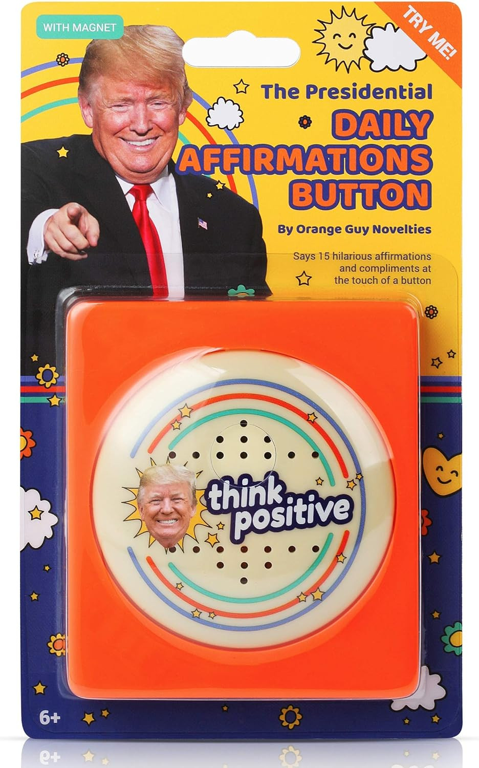 Donald Trump Talking Positivity Button – 15 Affirmation Quotes in His Voice – Fu
