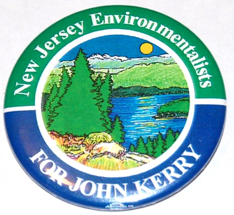 2004 NEW JERSEY ENVIRONMENTALISTS JOHN KERRY campaign pinback button political