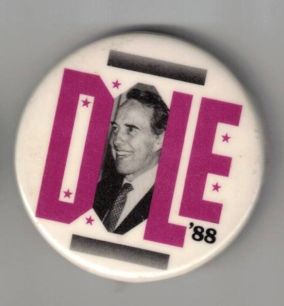 Kansas Senator Bob Dole 1988 Presidential Hopeful political campaign button