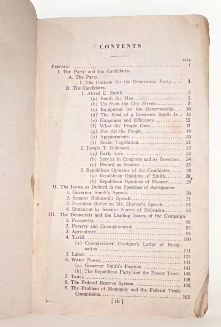 Franklin D. Roosevelt The Campaign Book of the Democratic Party 1928, First Ed.