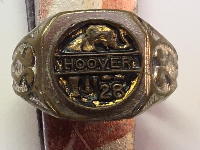 Vintage Hoover ’28 Elephant Political Election Ring- Herbert Hoover