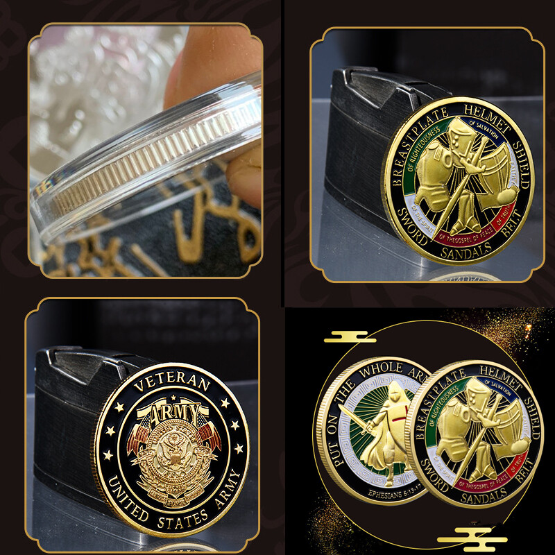3pcs Put On the Whole Armor Of God Commemorative Coin Metal commemorative coin