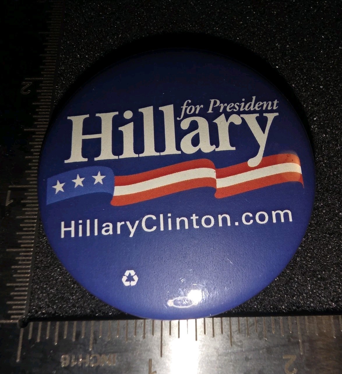 2008 HILLARY CLINTON FOR PRESIDENT BLUE CAMPAIGN 2.25″ BUTTON