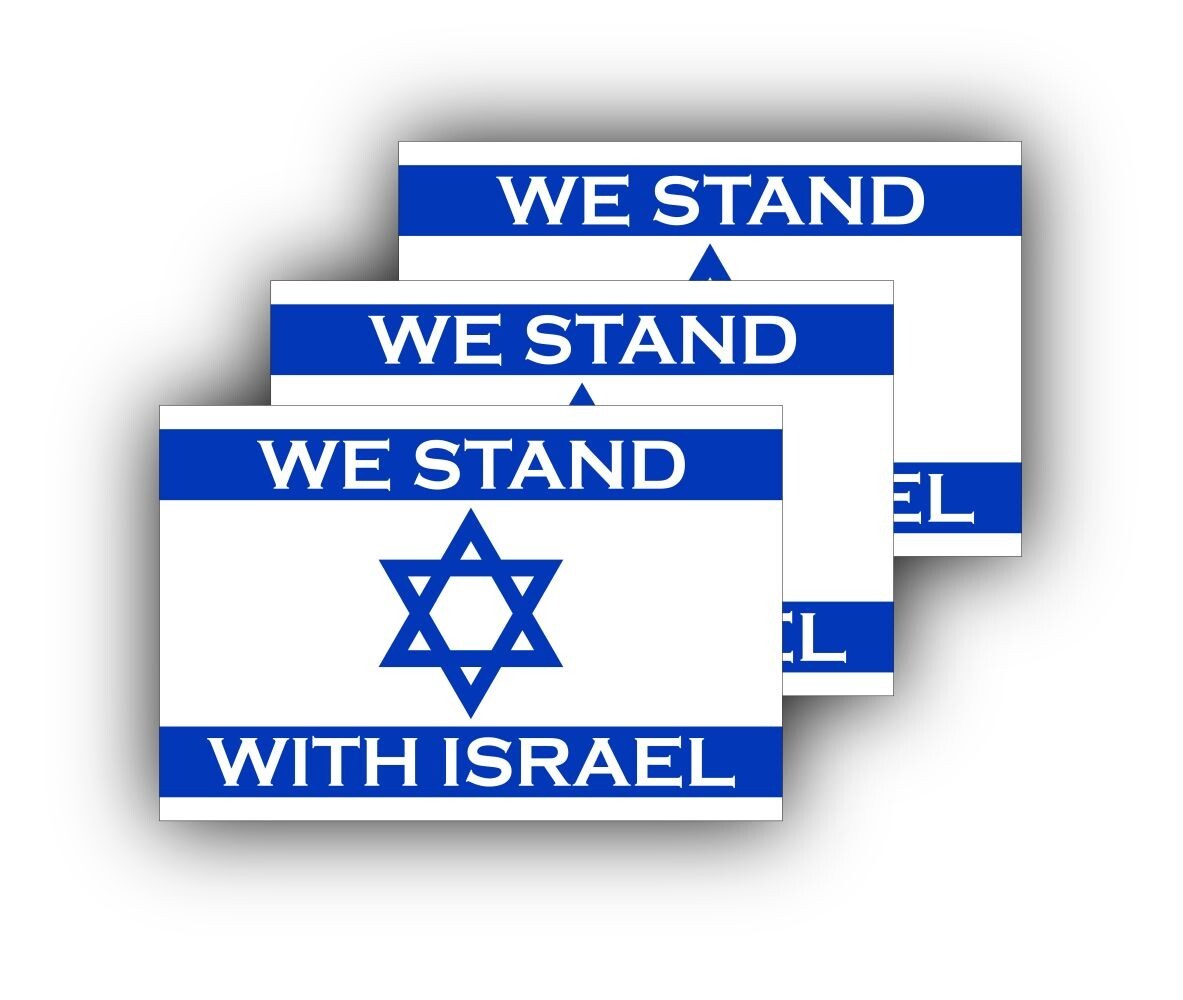 3x stickers We Stand With Israel 5”x3” SUPPORT ISRAEL Bumper window Car Truck