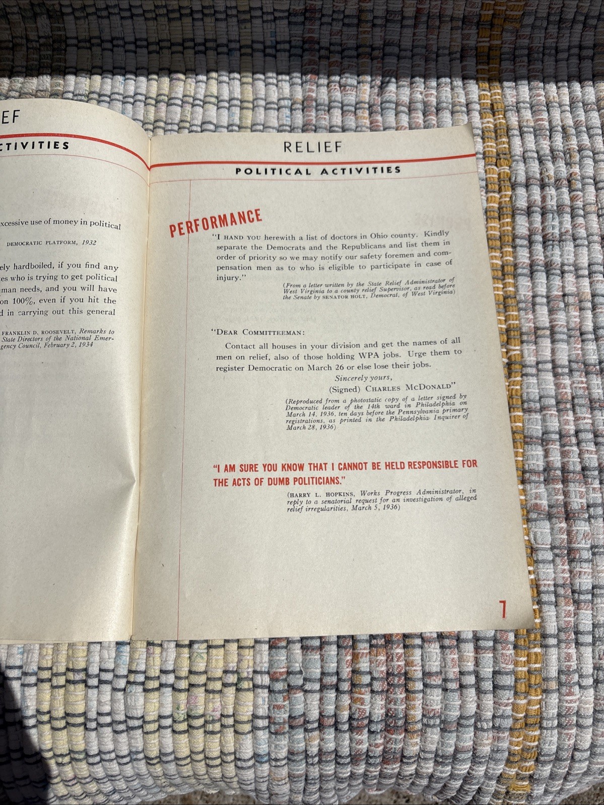 1936 FRANKLIN D ROOSEVELT Administration Promise & Performance RNC 64 Pages B8