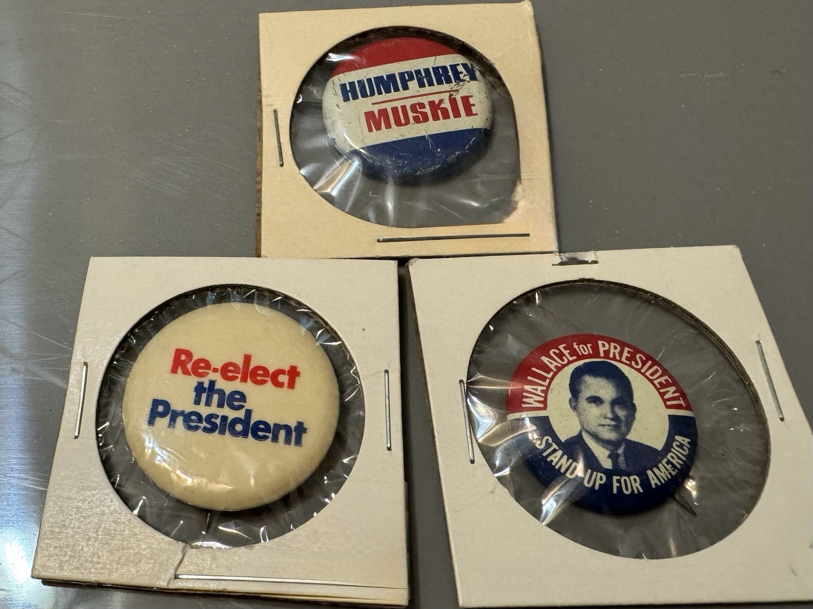 6 lot of Vintage Campaign Political Buttons Pins Presidential 1970’s Repro