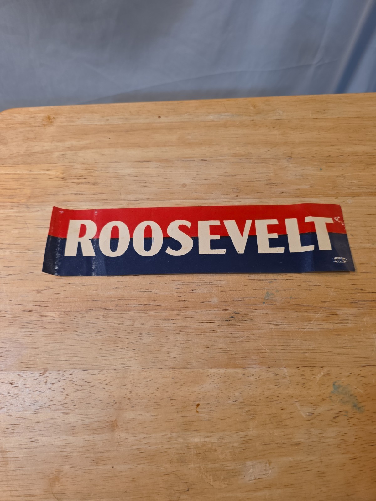Vintage ROOSEVELT Campaign Strip 10 inch Political Memorabilia Bumper