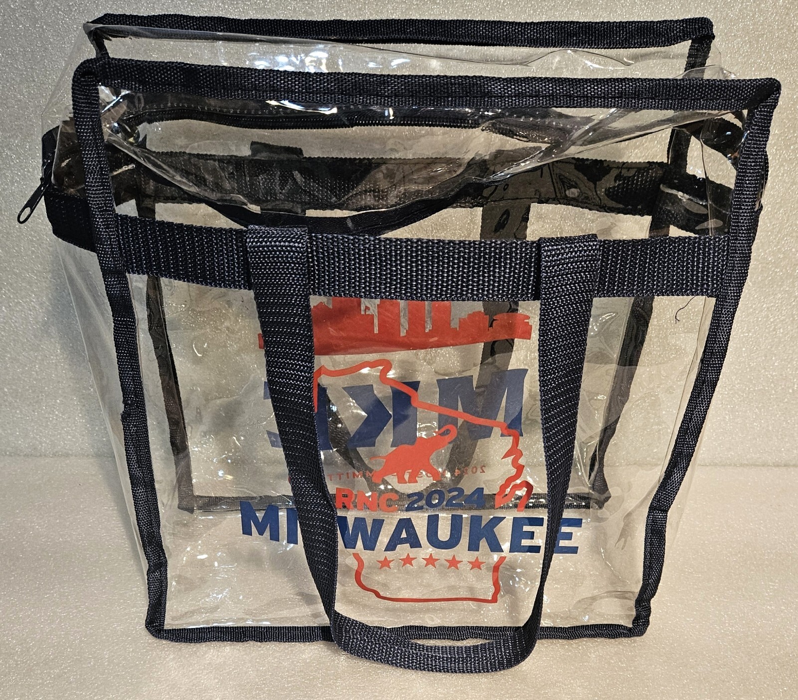 RNC 2024 Milwaukee Clear Plastic Tote Bag Republican Donald Trump