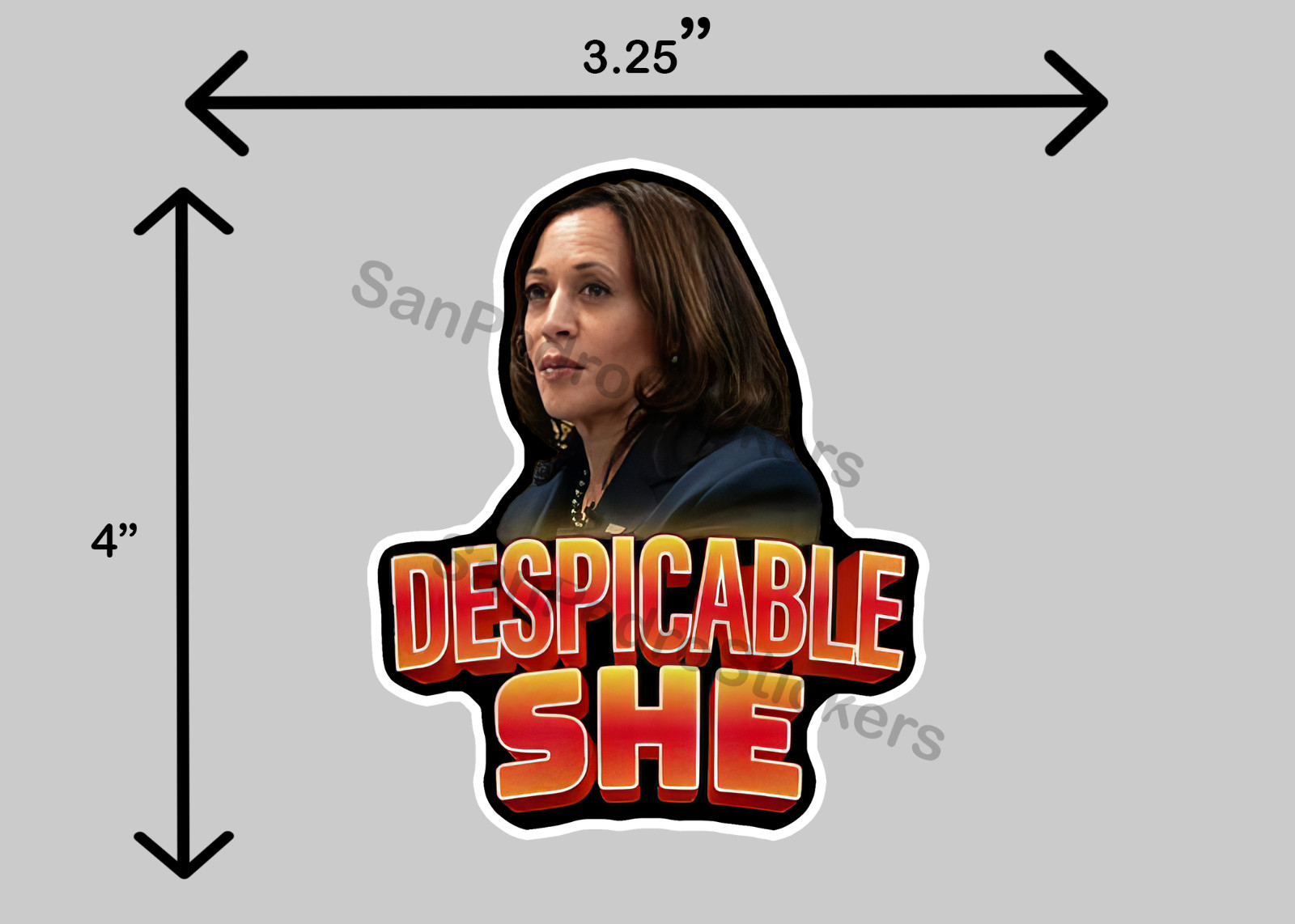 TRUMP 2024 Despicable She – Let’s Go Brenda 3.25″ x 4″ Glossy Vinyl Sticker MAGA
