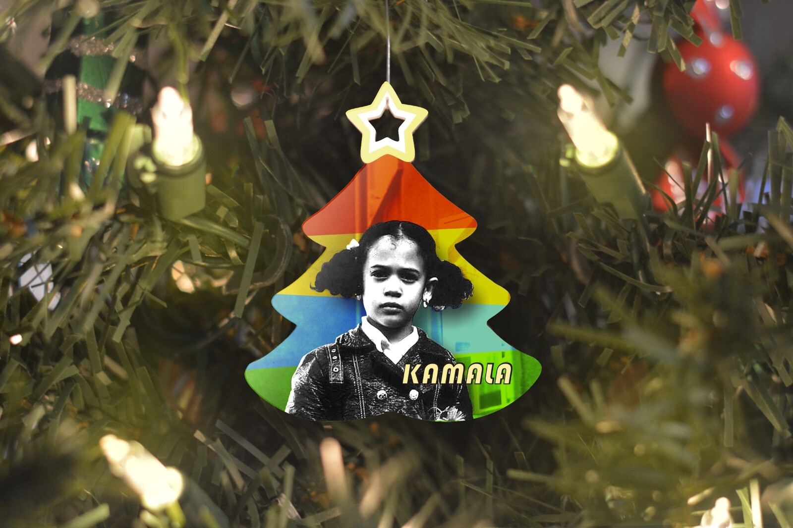 Kamala Harris Christmas Tree Ornament