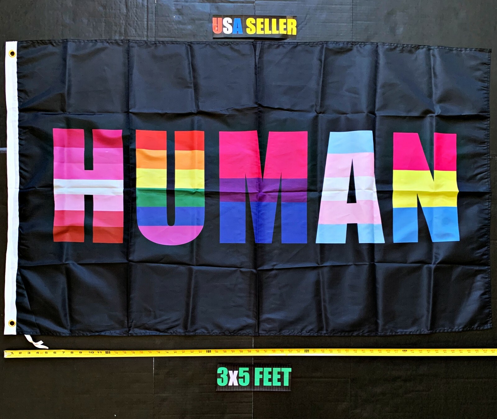 Black Lives Matter Flag FREE FIRST CLASS SHIP Rainbow HUMAN USA Trump Resist New