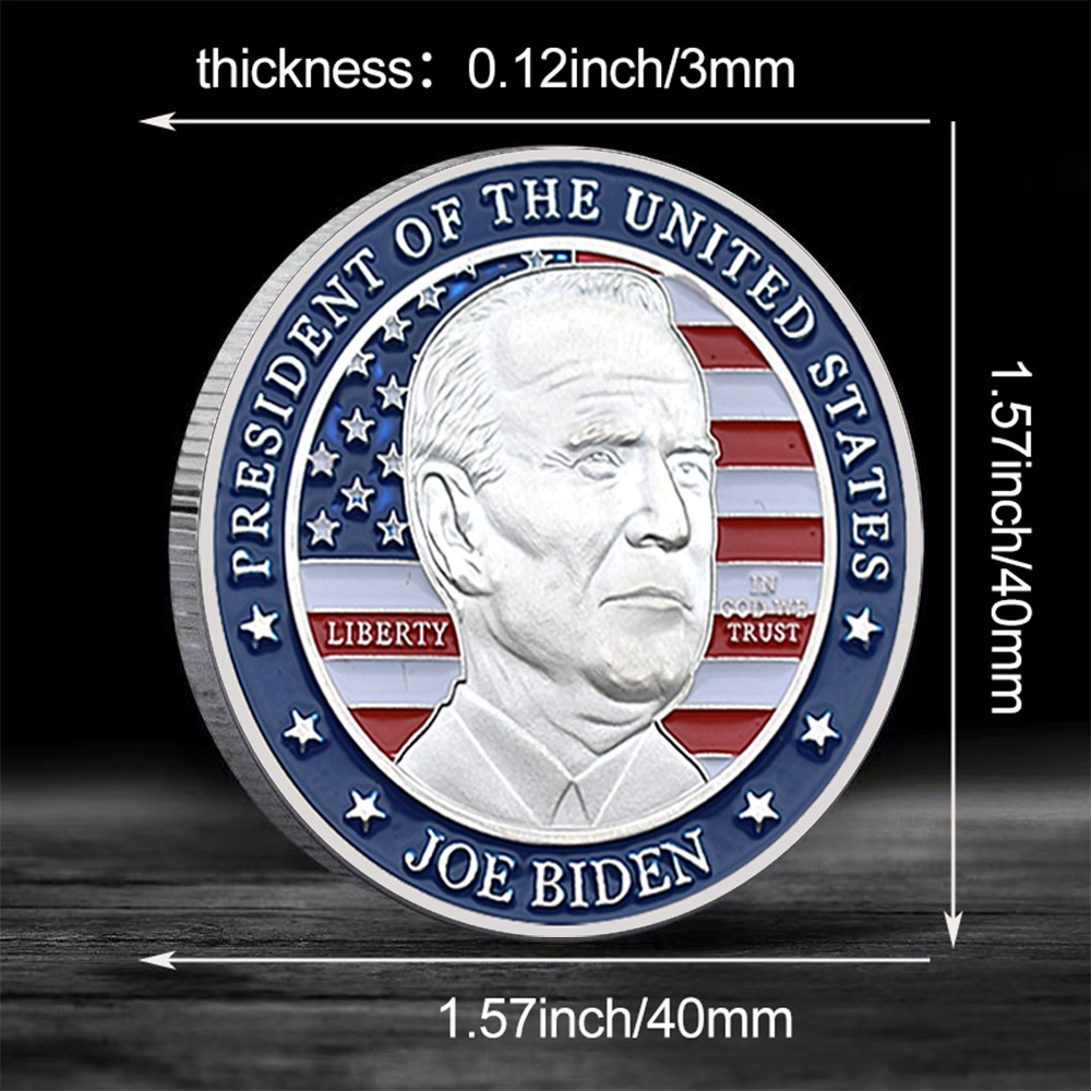 Joe Biden Silver Plated Presidential Coin US Seal & Liberty Commemorative Medal