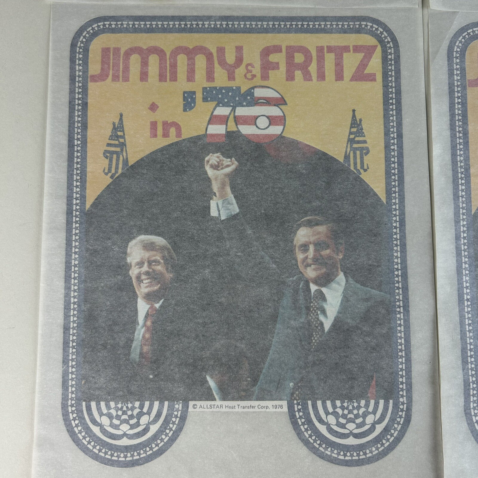 4 VTG Jimmy Carter 1976 Presidential Campaign Democrat Shirt Heat Transfer Decal