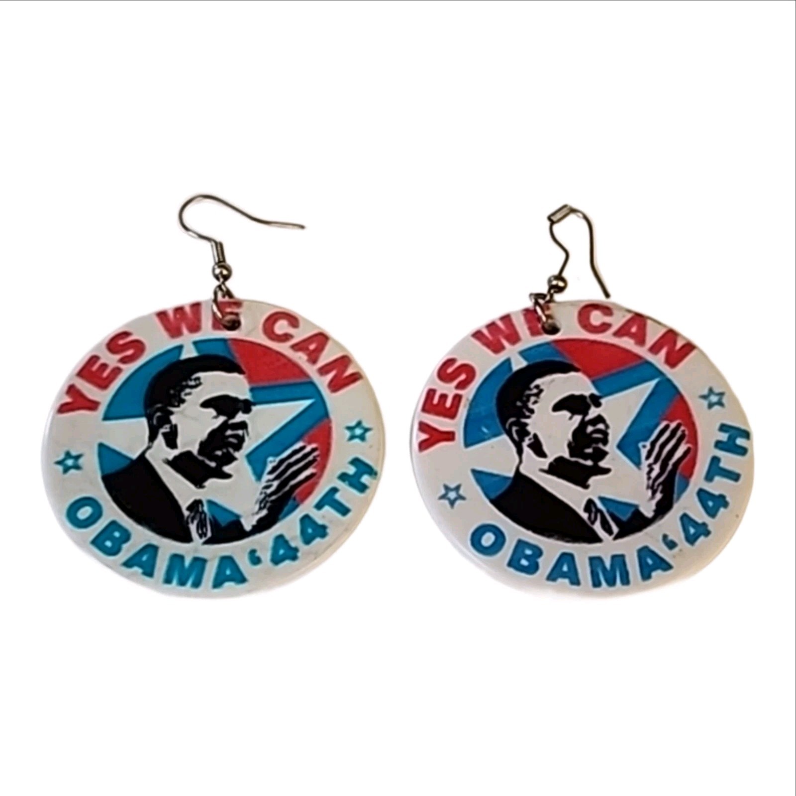 President Obama 44th Yes We Can Earrings 2008 Vintage Vintage