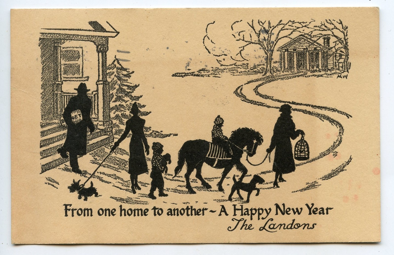Old Vintage Christmas Card From Alfred M Landon US Republican Candidate 1936