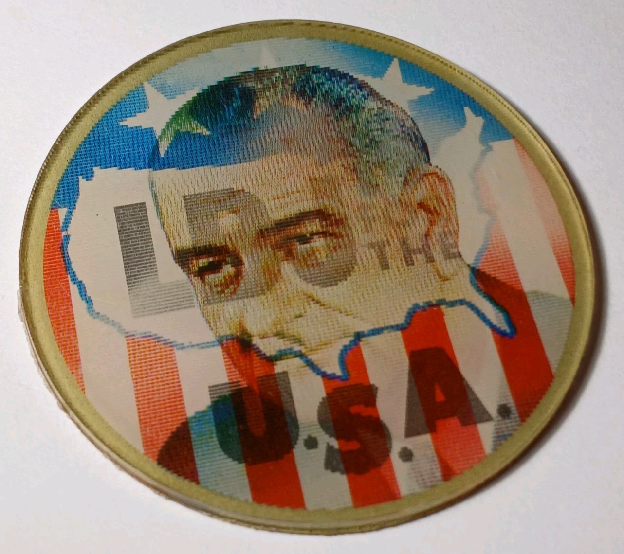 NO BACK 1964 LBJ 2.5″ Flasher Pin Button INSERT 1964 Presidential Campaign Pin